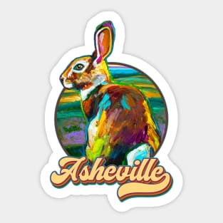 Retro Asheville Rabbit by Robert Phelps Sticker